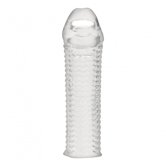 Текстурированная насадка на пенис Clear Textured Penis Enhancing Sleeve Extension - 16,5 см. - BlueLine - в Находке купить с доставкой