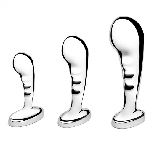 Набор из 3 стальных стимуляторов простаты Stainless Steel P-spot Training Set - b-Vibe - в Находке купить с доставкой