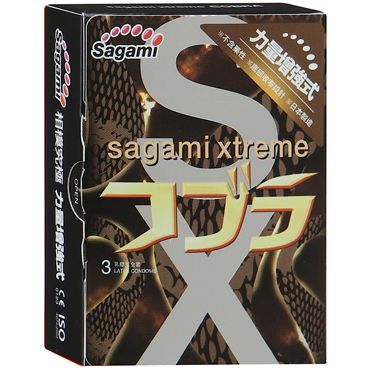 Суженные к основанию презервативы Sagami Xtreme COBRA - 3 шт. - Sagami - купить с доставкой в Находке