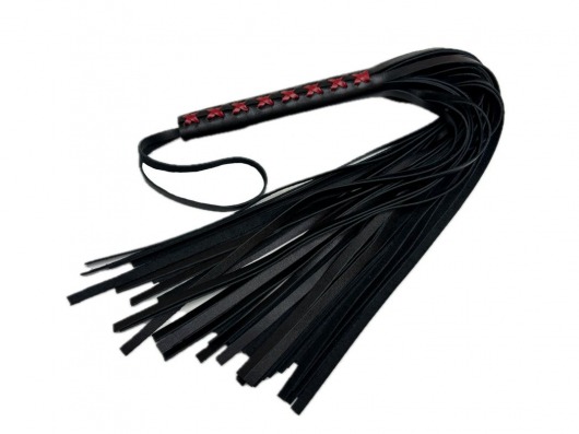 Кожаная плеть Sex Game с красным плетением на рукояти - 57 см. - БДСМ Арсенал - купить с доставкой в Находке