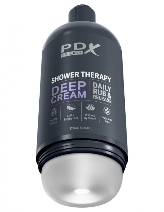 Мастурбатор в бутылке Shower Therapy Deep Cream - Pipedream - в Находке купить с доставкой