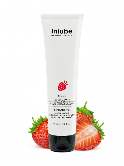 Лубрикант на водной основе Nuei Inlube с алоэ вера и ароматом клубники - 100 мл. - Nuei cosmetics - купить с доставкой в Находке
