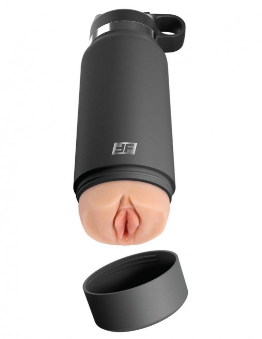 Серый мастурбатор в виде бутылки F*ck Flask - Pipedream - в Находке купить с доставкой