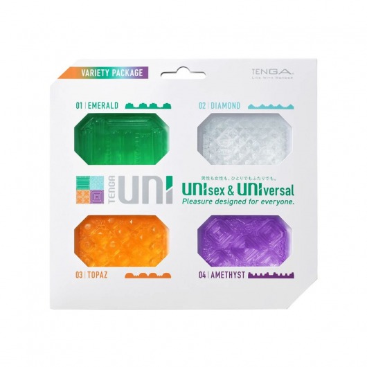Набор из 4 мастурбаторов-стимуляторов Tenga Uni Variety Pack - Tenga - в Находке купить с доставкой