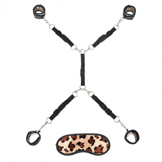 Леопардовая фиксация на матрас для рук и ног Classic Bedspreader - Lux Fetish - купить с доставкой в Находке