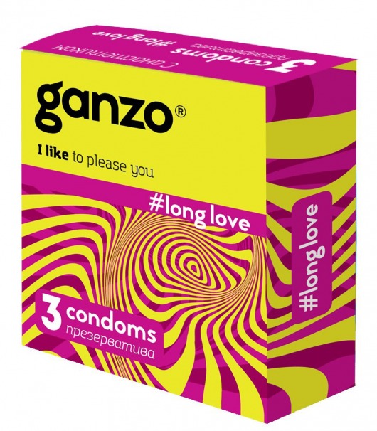 Презервативы с анестетиком для продления удовольствия Ganzo Long Love - 3 шт. - Ganzo - купить с доставкой в Находке