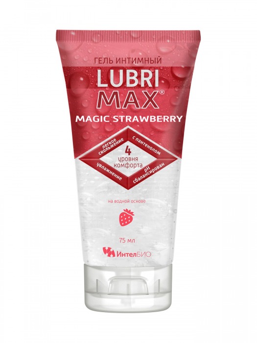 Интимный гель-смазка на водной основе Lubrimax Magic Strawberry - 75 мл. - ИнтелБИО - купить с доставкой в Находке