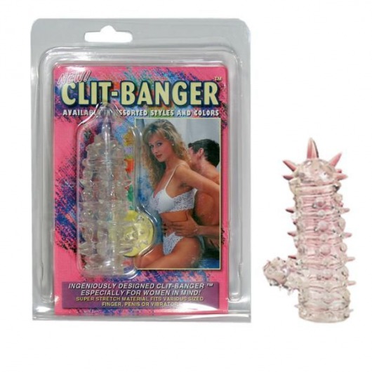 Прозрачная насадка с шипами и клиторальной шишечкой CLIT-BANGER SLEEVE IN CLEAR - Tonga - в Находке купить с доставкой