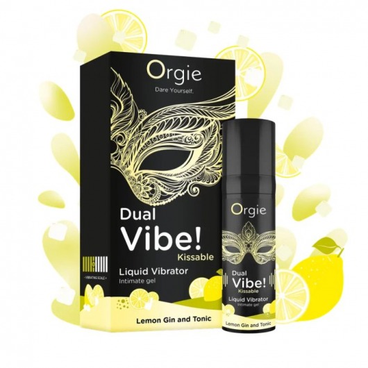 Съедобный жидкий вибратор Dual Vibe! со вкусом лимонного джина с тоником - 15 мл. - ORGIE - купить с доставкой в Находке