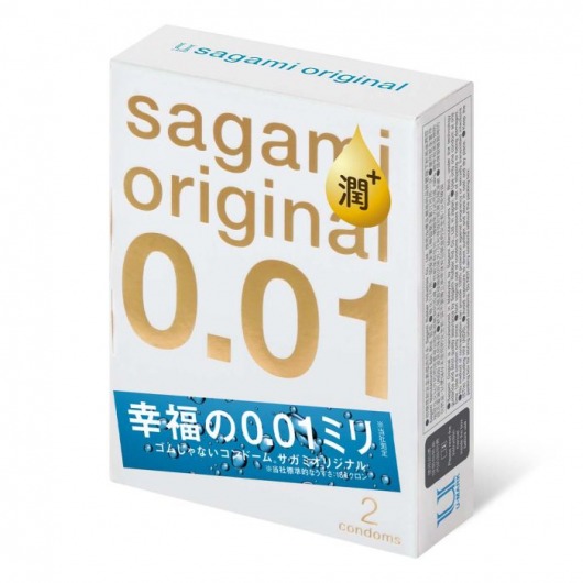 Увлажнённые презервативы Sagami Original 0.01 Extra Lub - 2 шт. - Sagami - купить с доставкой в Находке