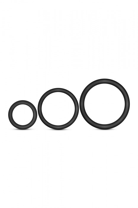 Набор из 3 черных эрекционных колец Cock Ring Set - Blush Novelties - в Находке купить с доставкой