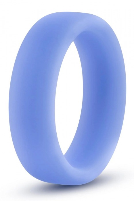 Голубое люминесцентное кольцо Silicone Glo Cock Ring - Blush Novelties - в Находке купить с доставкой