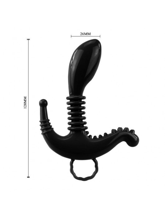 Чёрный стимулятор точки G, клитора и ануса - Baile