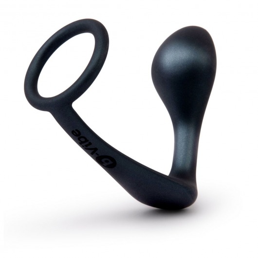 Черное эрекционное кольцо со стимулятором простаты Ringer Cock Ring   Plug - b-Vibe - в Находке купить с доставкой