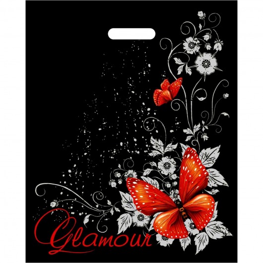 Черный пакет Glamour с вырубной ручкой (38х47 см) - Сима-Ленд - купить с доставкой в Находке