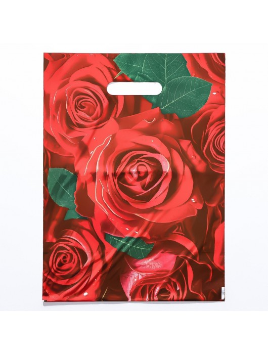Пакет с цветочным принтом и вырубной ручкой (30х40 см) - Сима-Ленд - купить с доставкой в Находке
