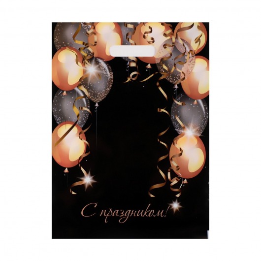 Пакет с вырубной ручкой и принтом в виде шариков (30х40 см) - Сима-Ленд - купить с доставкой в Находке