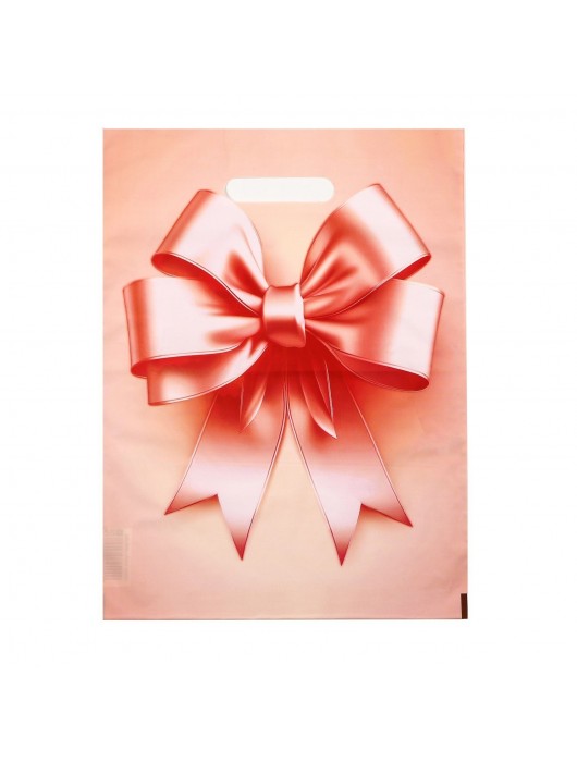 Пакет с принтом в виде банта с вырубной ручкой (30х40 см) - Сима-Ленд - купить с доставкой в Находке