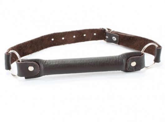 Чёрный кожаный кляп-трензель - БДСМ Арсенал - купить с доставкой в Находке