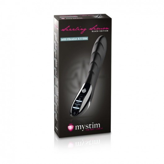 Вибратор с электростимуляцией Sizzling Simon Black Edition - 27 см. - MyStim - купить с доставкой в Находке