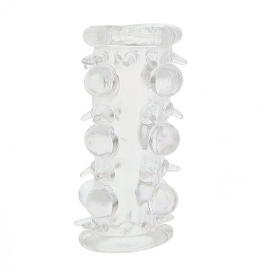 Прозрачная насадка на пенис с шипами и бугорками JELLY JOY LUST CLUSTER CLEAR - Dream Toys - в Находке купить с доставкой