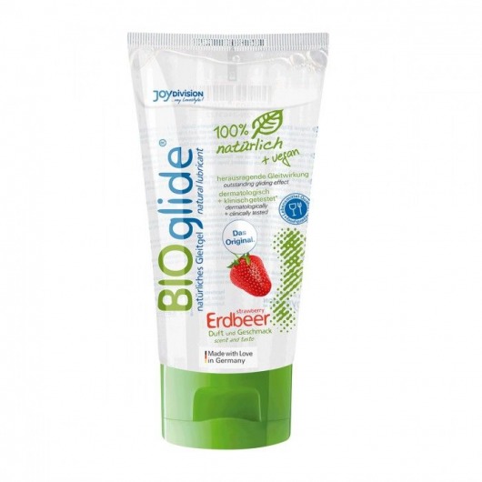 Гель-смазка на водной основе с ароматом клубники BioGlide - 80 мл. - Joy Division - купить с доставкой в Находке