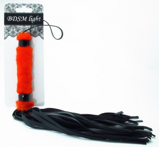 Нежная плеть с красным мехом BDSM Light - 43 см. - БДСМ Арсенал - купить с доставкой в Находке