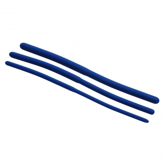 Набор из 3 синих силиконовых уретральных расширителей Invasion Silicone Urethral Sound Trainer Set - XR Brands - купить с доставкой в Находке