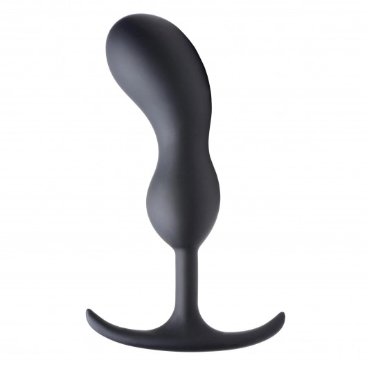 Черный массажер простаты с утяжелителями Premium Silicone Weighted Prostate Plug Large - 18,8 см. - XR Brands - в Находке купить с доставкой
