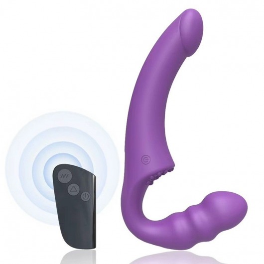 Фиолетовый безремневой страпон Straples Strap-On Dildo - Erokay - купить с доставкой в Находке