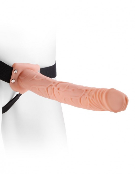 Фаллопротез телесного цвета Hollow Strap-On - 29 см. - Pipedream - купить с доставкой в Находке