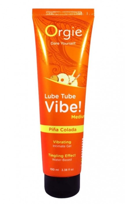 Гель с эффектом вибрации Lube Tube Vibe Medium Pina Colada - 100 мл. - ORGIE - купить с доставкой в Находке