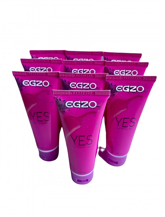 Набор из 10 согревающих лубрикантов на водной основе Egzo Yes (по 50 мл.) - EGZO - купить с доставкой в Находке