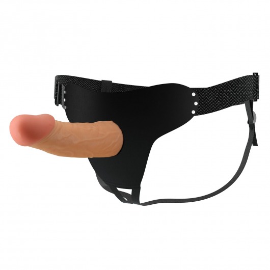 Телесный полый мужской страпон Stark - 17,5 см. - Baile - купить с доставкой в Находке