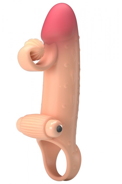 Телесная вибронасадка на пенис с подхватом мошонки - 20 см. - Baile - в Находке купить с доставкой