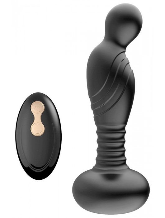 Черный массажер простаты с вибрацей и возвратно-поступательными движениями - Boys of Toys - в Находке купить с доставкой