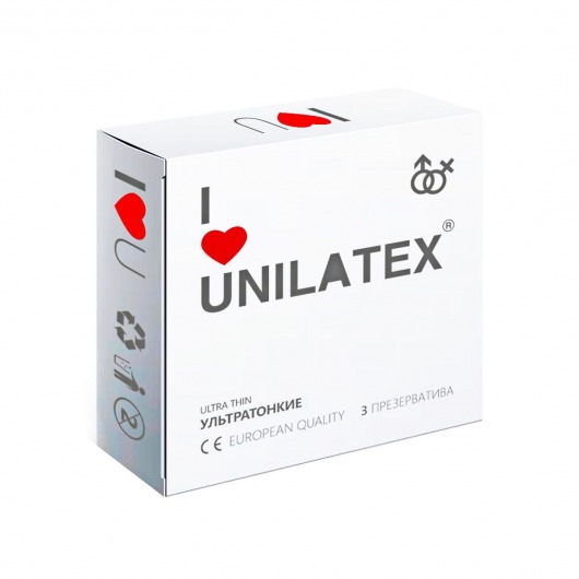 Ультратонкие презервативы Unilatex Ultra Thin - 3 шт. - Unilatex - купить с доставкой в Находке