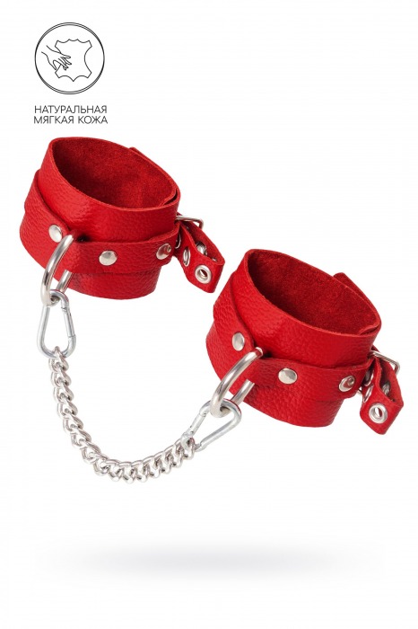 Красные мягкие кожаные оковы с люверсами - Pecado - купить с доставкой в Находке