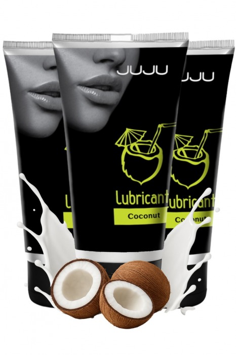 Набор из 3 съедобных лубрикантов JUJU со вкусом кокоса - JuJu - купить с доставкой в Находке