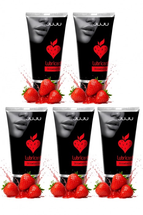 Набор из 5 съедобных лубрикантов JUJU со вкусом клубники - JuJu - купить с доставкой в Находке