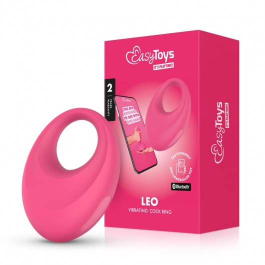 Розовое интерактивное эрекционное виброкольцо Leo - Easy toys - в Находке купить с доставкой