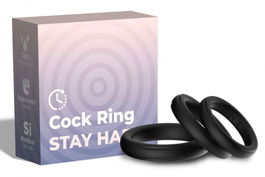 Набор из 3 черных эрекционных колец Stay Hard - Boys of Toys - в Находке купить с доставкой