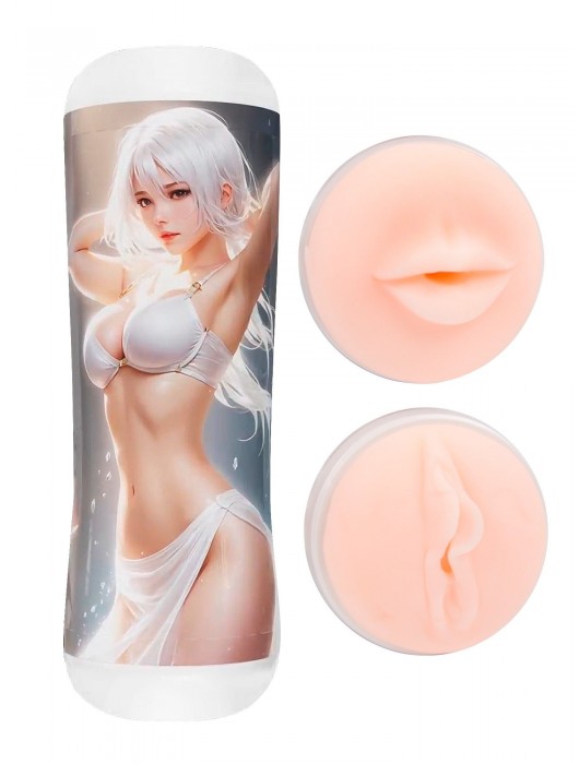 Двусторонний мастурбатор в колбе аниме - вагина и ротик - Tokyo Style - в Находке купить с доставкой
