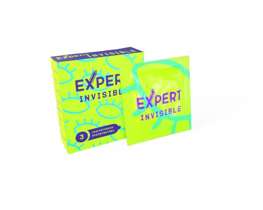Ультратонкие презервативы Expert Invisible - 3 шт. - Expert - купить с доставкой в Находке