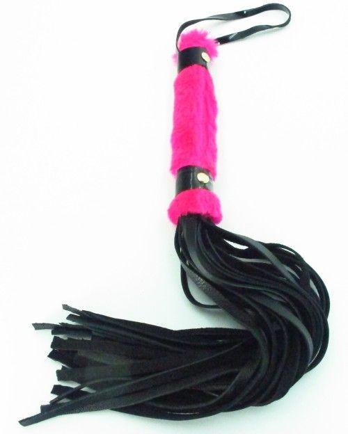 Нежная плеть с розовым мехом BDSM Light - 43 см. - БДСМ Арсенал - купить с доставкой в Находке