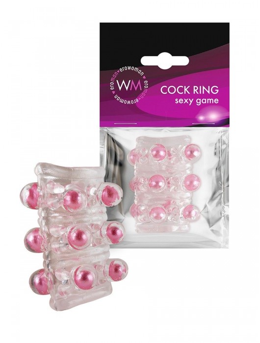 Прозрачная сквозная насадка на пенис с цветными шариками - Erowoman-Eroman - в Находке купить с доставкой