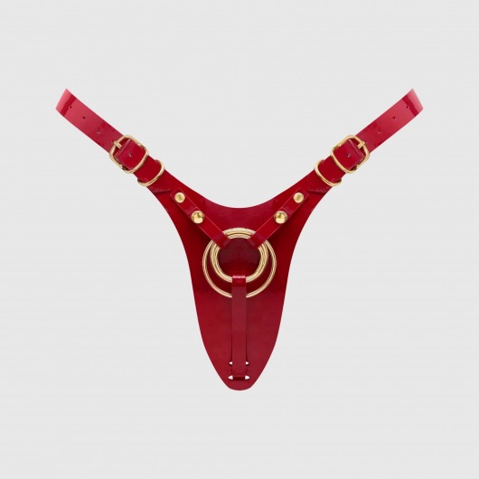 Красный пояс для фиксации насадок Strap-On-Me Leatherette Harness Fabulous - Strap-on-me - купить с доставкой в Находке