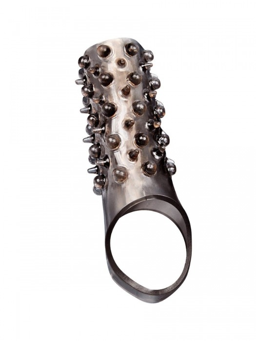 Дымчатая насадка на пенис с шипами и выпуклостями - 12,5 см. - Sex Expert - в Находке купить с доставкой