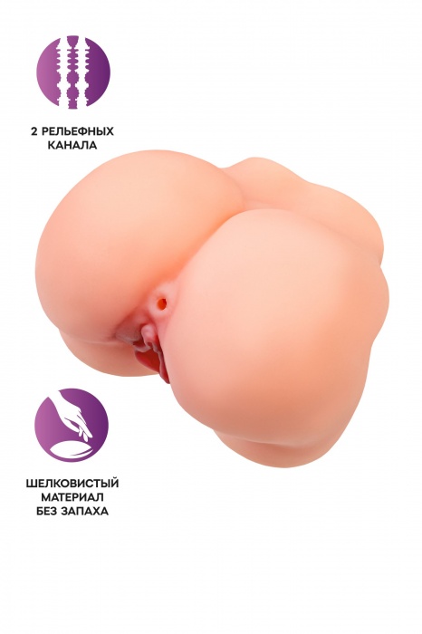 Реалистичный мастурбатор в форме попки с 2 любовными входами - No Name - в Находке купить с доставкой