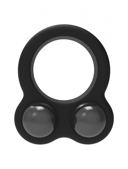 Черное эрекционное кольцо с утяжелителями Cockring Dual Weight - Dream Toys - в Находке купить с доставкой